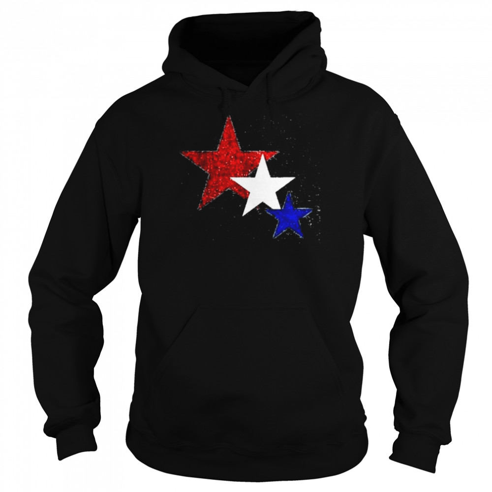 4th Of July Womens Star Glitter T-Shirt Unisex Hoodie