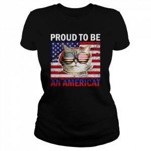 4th of july cat American flag glasses  Classic Women's T-shirt