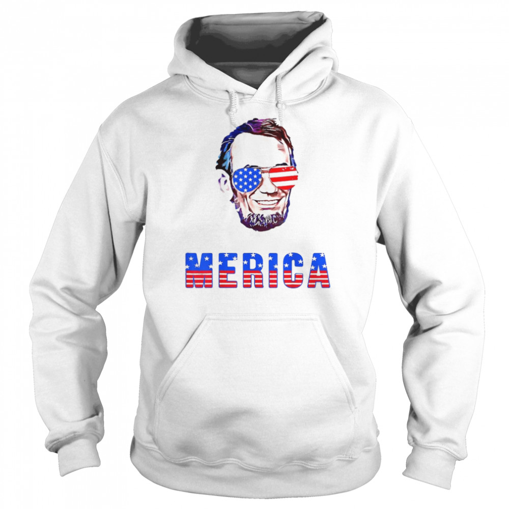 Abraham Lincoln Merica American Flag 4th Of July Shirt Unisex Hoodie