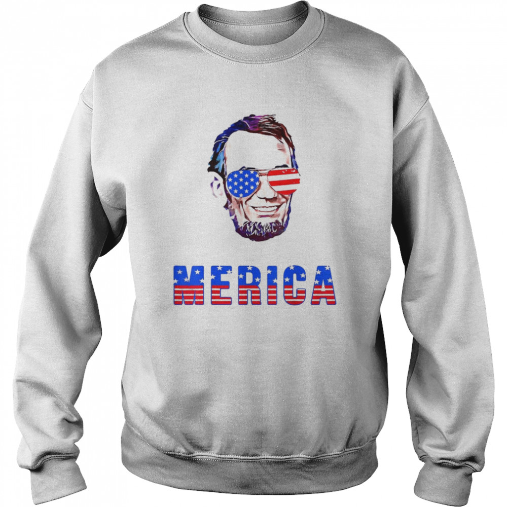 Abraham Lincoln Merica American Flag 4th Of July Shirt Unisex Sweatshirt