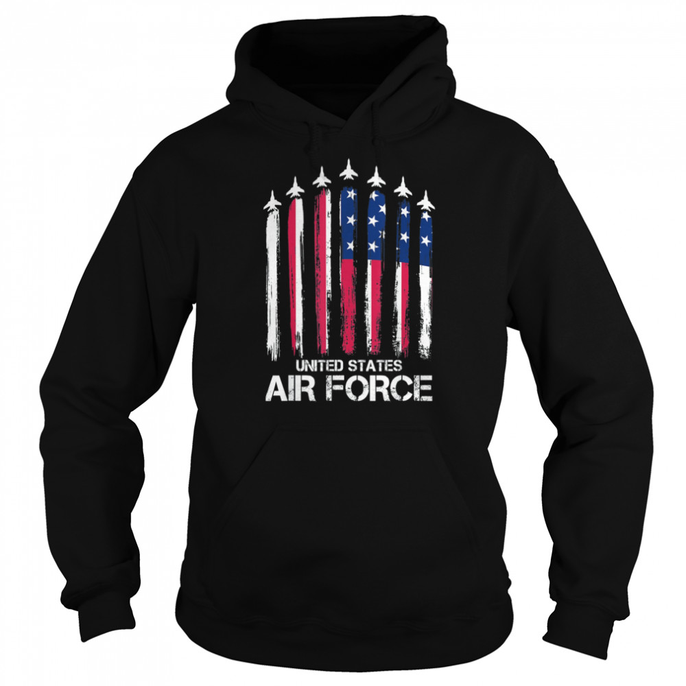 Air Force US Veterans American Flag 4th of July Patriotic Shirt Unisex Hoodie