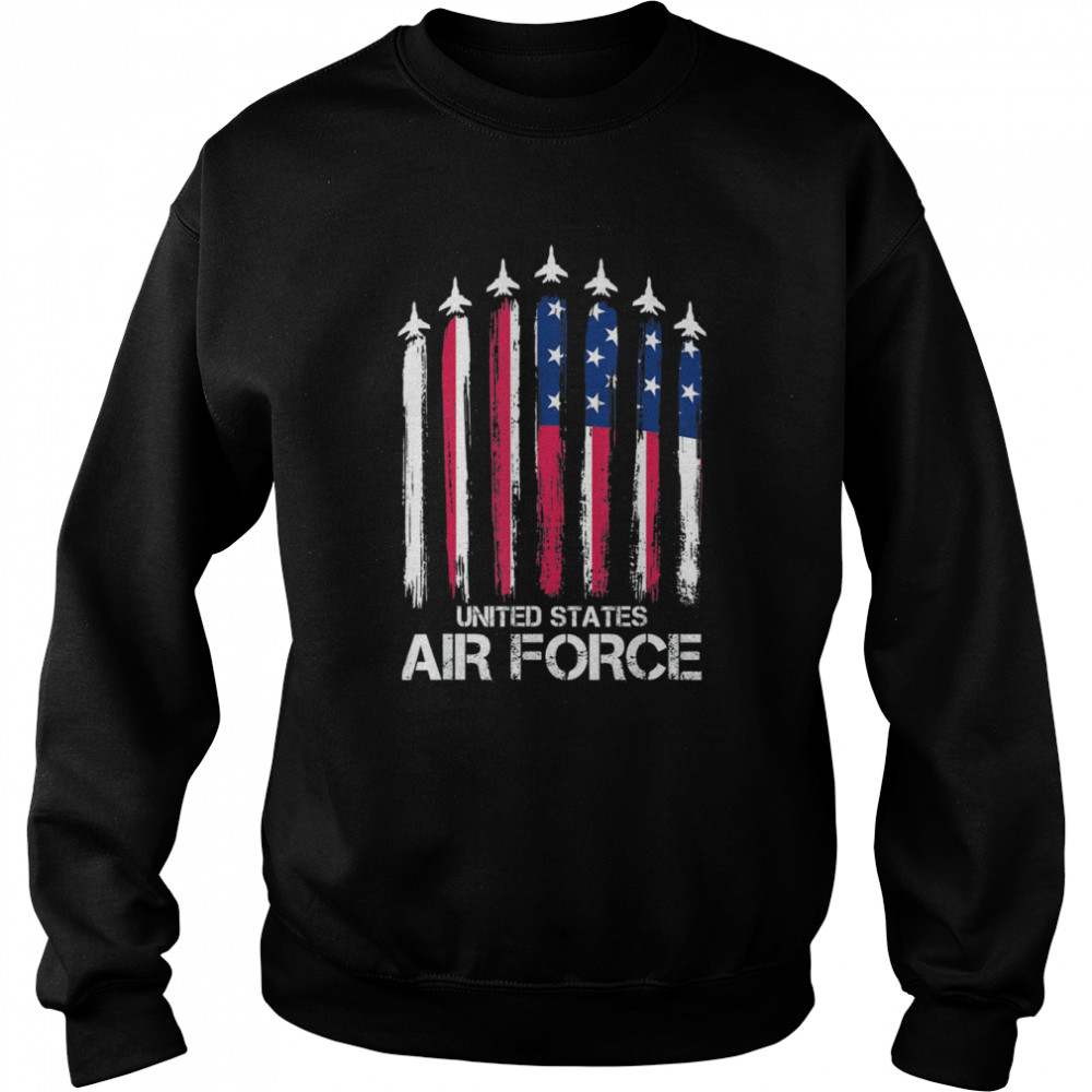 Air Force US Veterans American Flag 4th of July Patriotic Shirt Unisex Sweatshirt