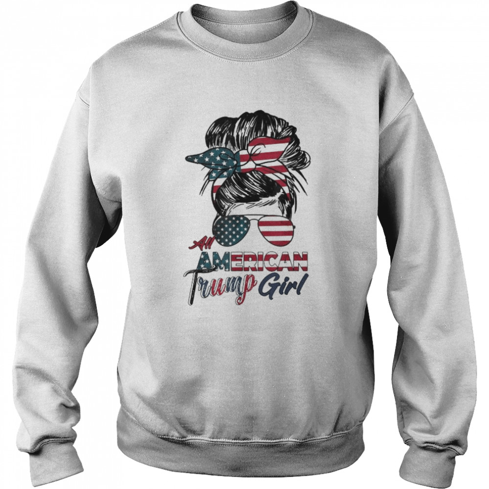 All American Trump girl American flag july 4th patriot republican  Unisex Sweatshirt