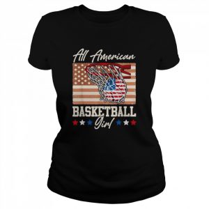 All American basketball girl 4th of july red white blue flag  Classic Women's T-shirt