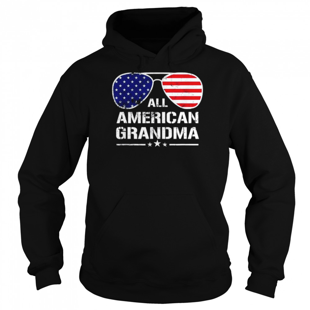 All American grandma American flag patriotic 4th of july  Unisex Hoodie