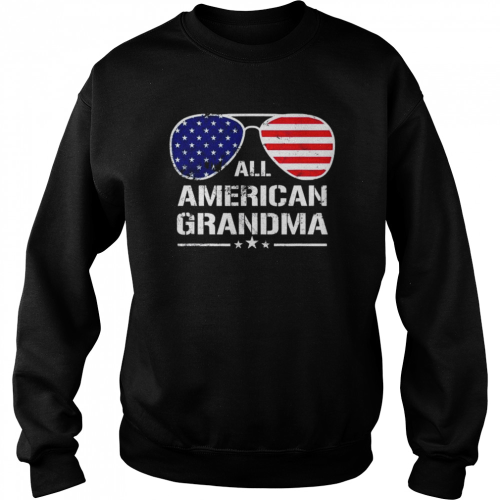 All American grandma American flag patriotic 4th of july  Unisex Sweatshirt