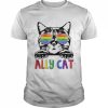 Ally cat rainbow gay pride cute lgbt animal pet lover  Classic Men's T-shirt