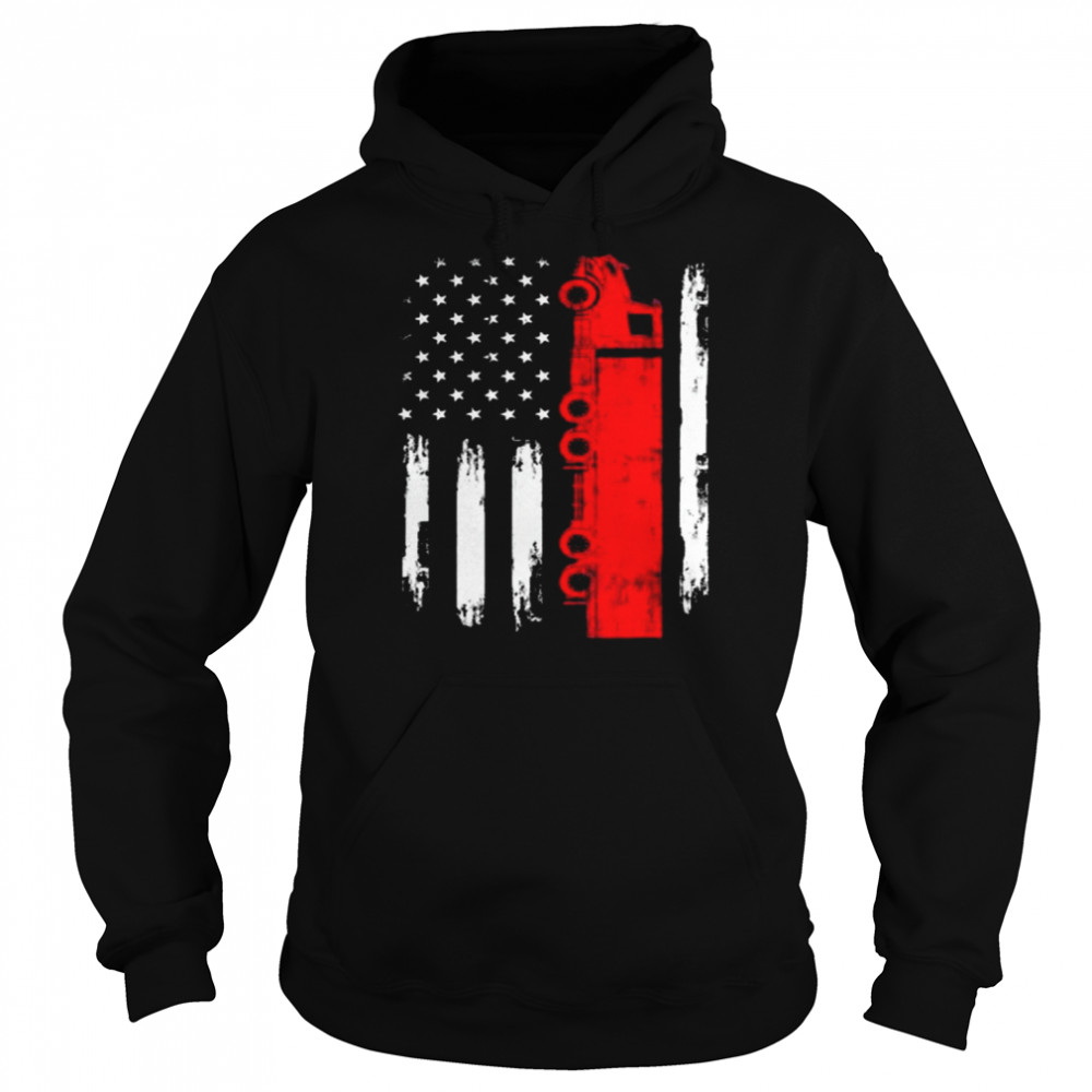 American Flag Truck – Semi Truck Driver Trucking Trucker Shirt Unisex Hoodie