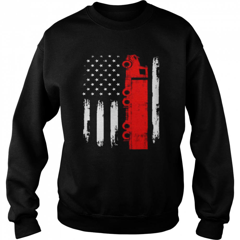 American Flag Truck – Semi Truck Driver Trucking Trucker Shirt Unisex Sweatshirt