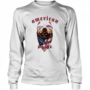 American Pride Pit Bull Women’s American Flag Bandana Patriotic 4th Of July  Long Sleeved T-shirt