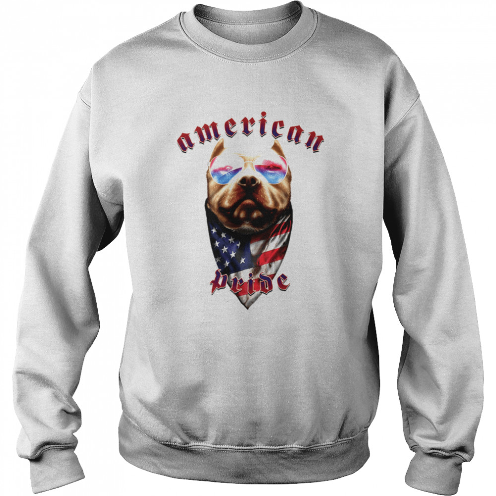 American Pride Pit Bull Women’s American Flag Bandana Patriotic 4th Of July  Unisex Sweatshirt