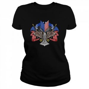 American flag shield 4th of july usa eagle patriotic  Classic Women's T-shirt