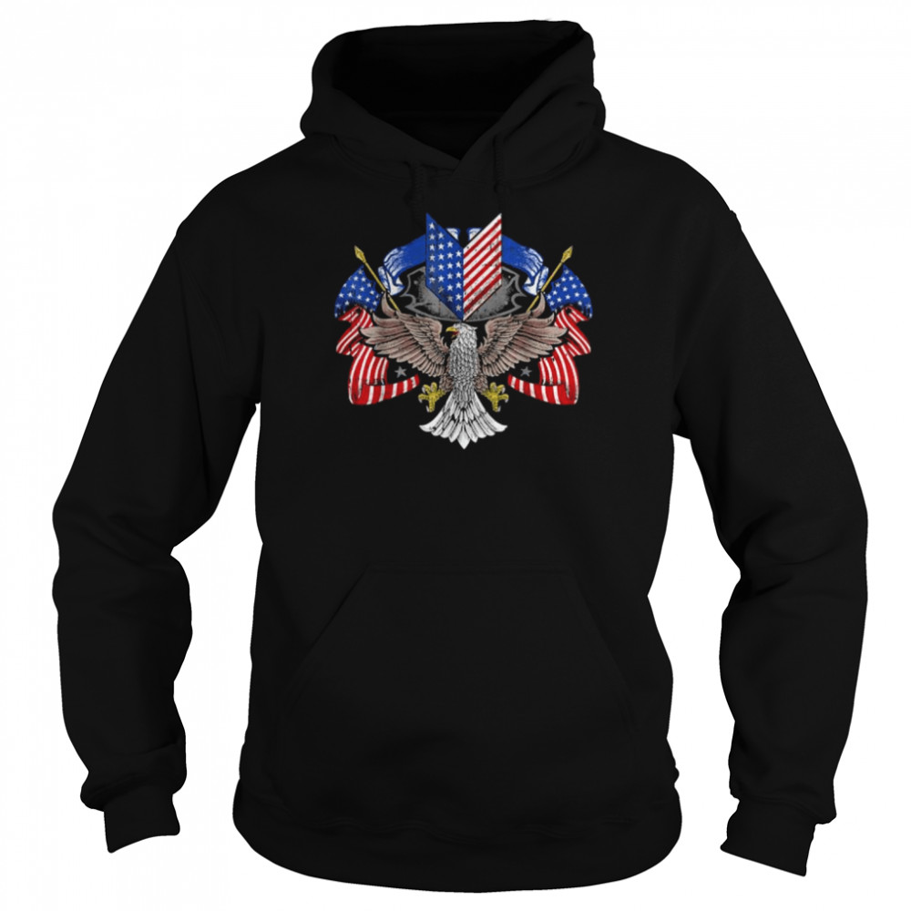 American flag shield 4th of july usa eagle patriotic  Unisex Hoodie