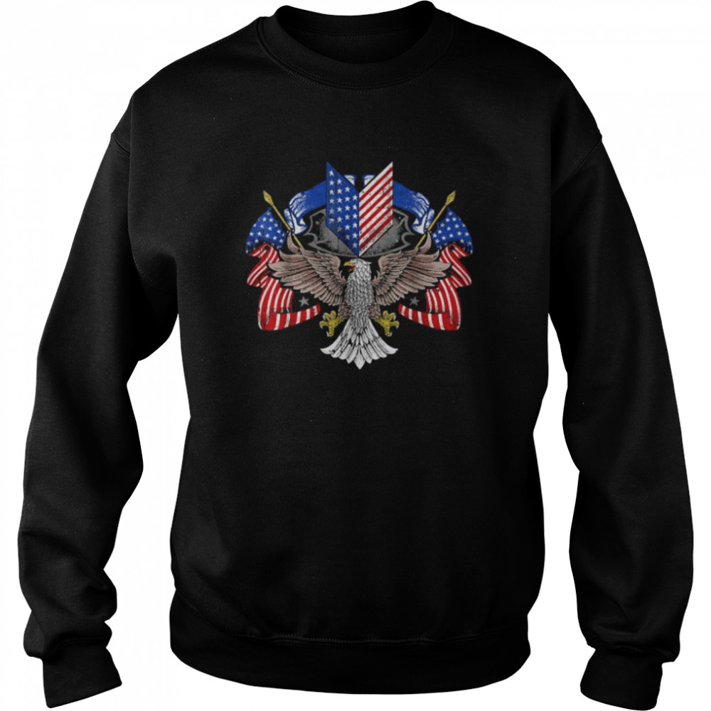 American flag shield 4th of july usa eagle patriotic  Unisex Sweatshirt