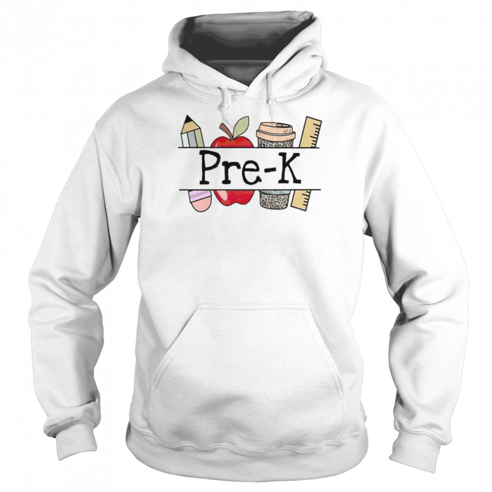 Apple Coffee Pencil Pre-K Teacher Shirt Unisex Hoodie