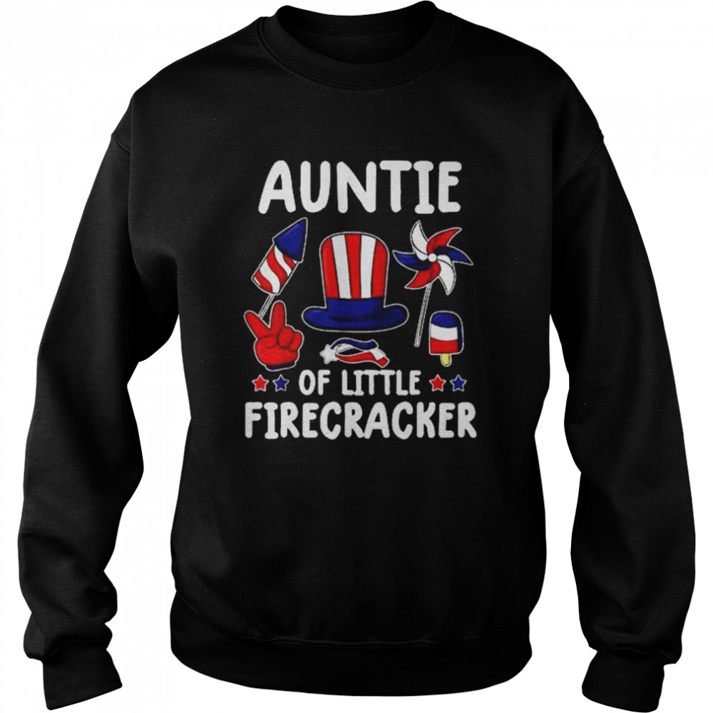 Auntie Of The Little Firecracker 4th Of July Matching Shirt Unisex Sweatshirt