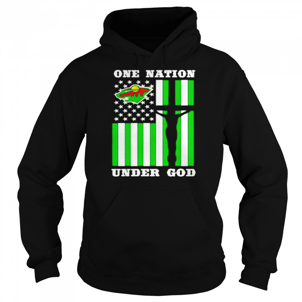 Awesome minnesota Wild one nation under God  Unisex Hoodie