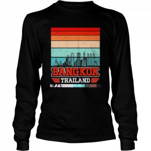 Bangkok Thailand Retro Vintage Sunset Skyline Bangkok Shirt Long Sleeved T-shirt