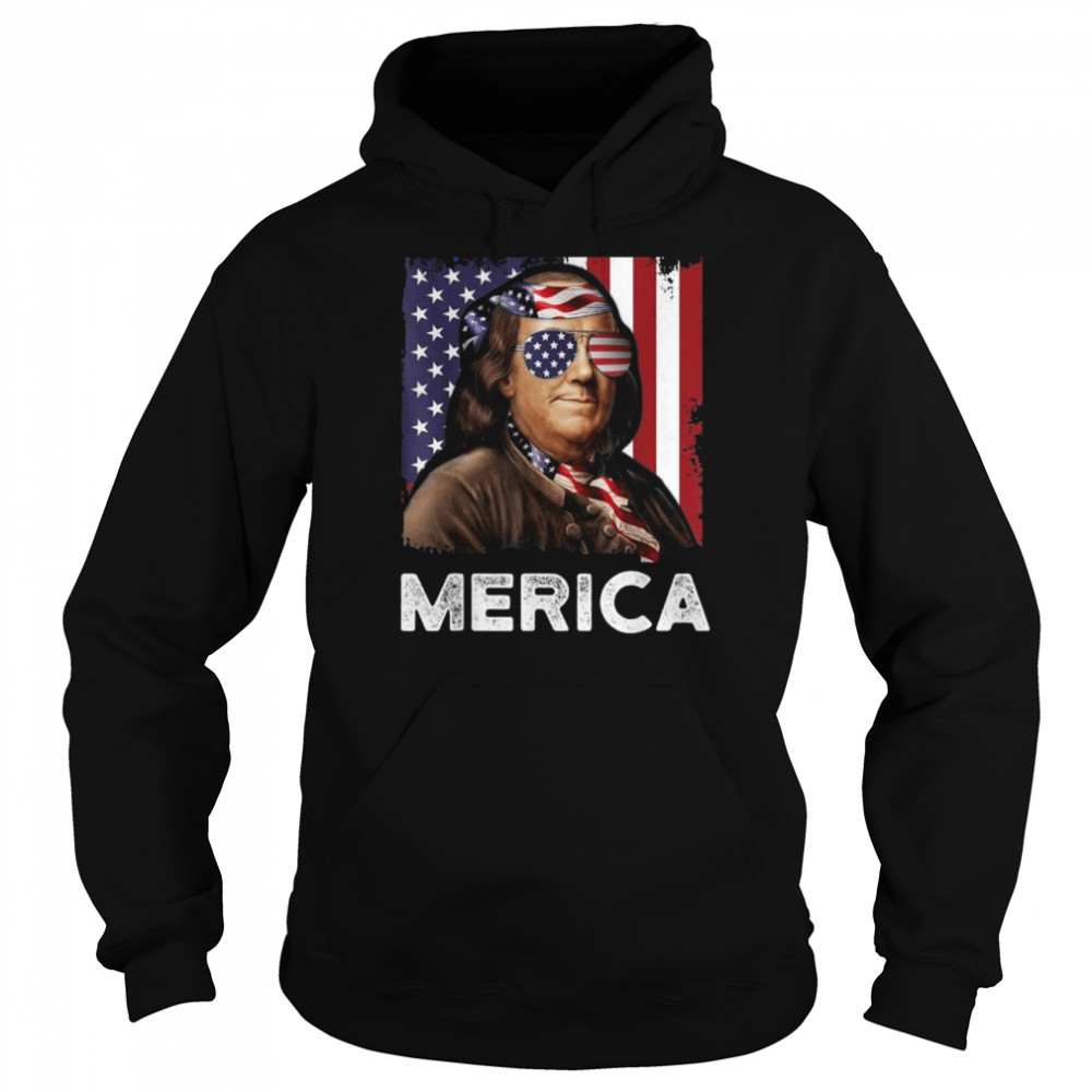 Ben franklin 4th of july merica American flag  Unisex Hoodie