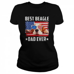 Best Beagle Dad Ever Dog Lover American Flag Shirt Classic Women's T-shirt