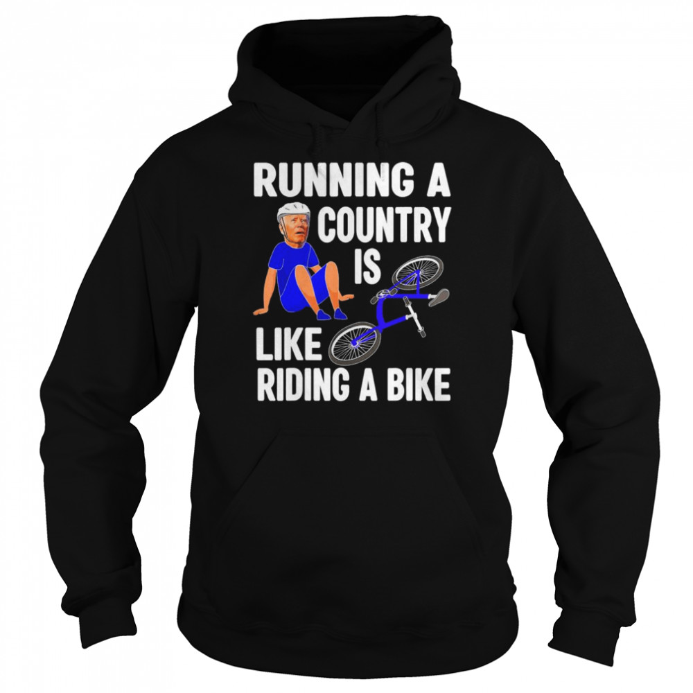 Biden Falls Off Bike Joe Biden Falling Off His Bicycle Biden T-Shirt Unisex Hoodie