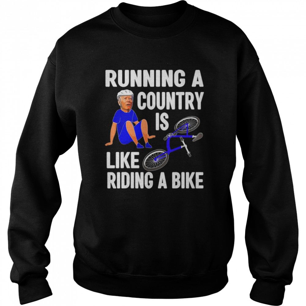 Biden Falls Off Bike Joe Biden Falling Off His Bicycle Biden T-Shirt Unisex Sweatshirt