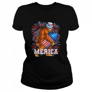 Bigfoot Fireworks 4Th Of July Boys Men Merica Shirt Classic Women's T-shirt