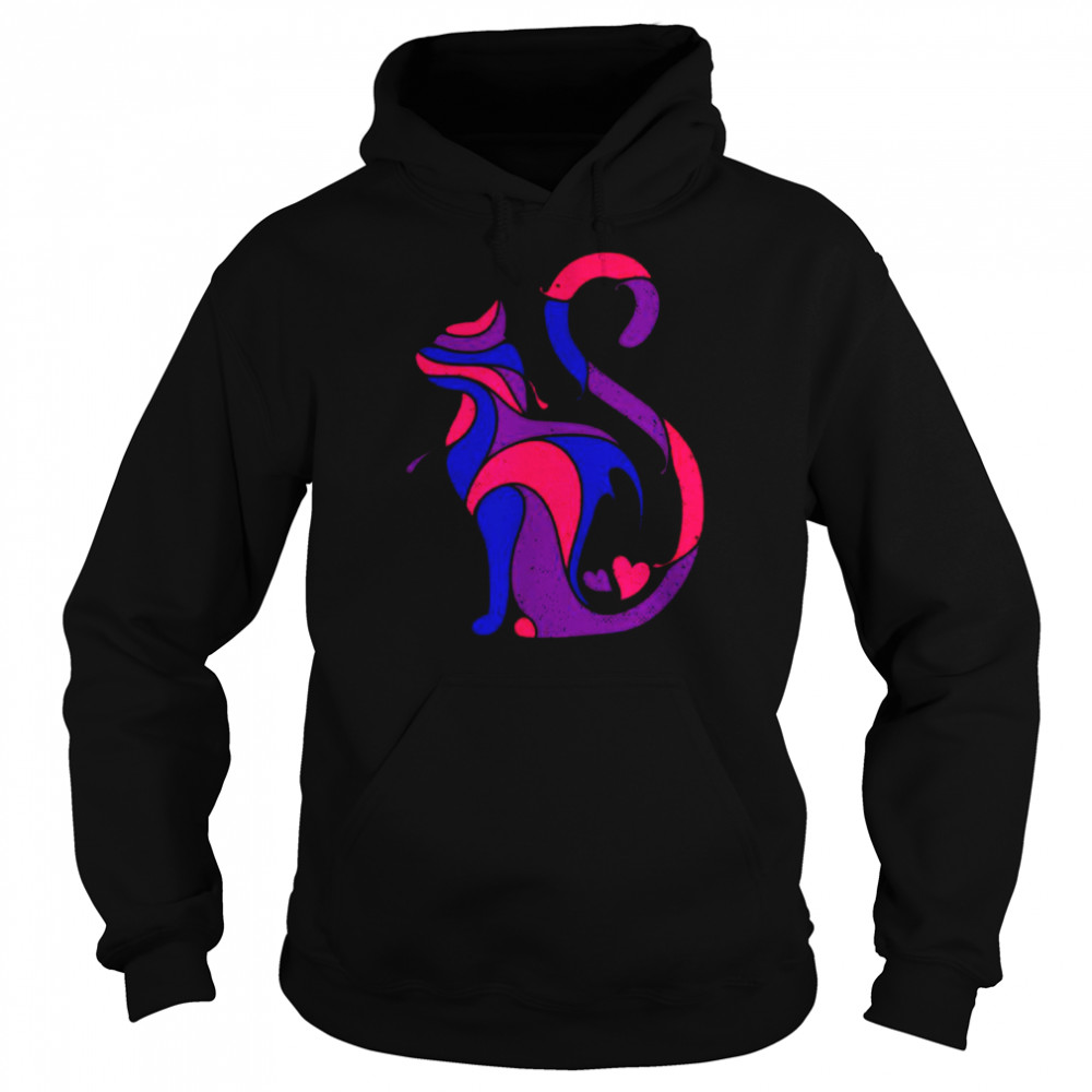 Bisexual Cat LGBT Ally Support Cat Pride Month Shirt Unisex Hoodie