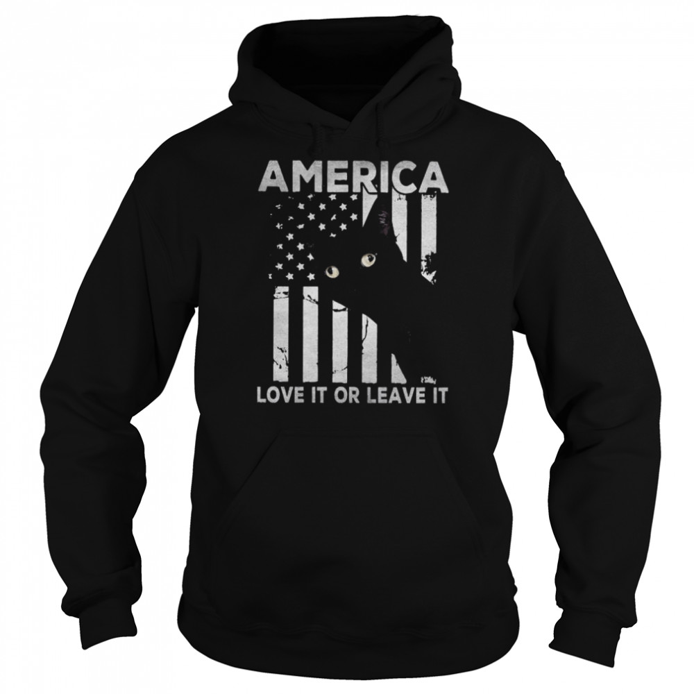 Black Cat America love it or leave it  Unisex Hoodie