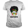 Black Messy Bun Girls Juneteenth Celebrating 1865 Flag Shirt Classic Men's T-shirt