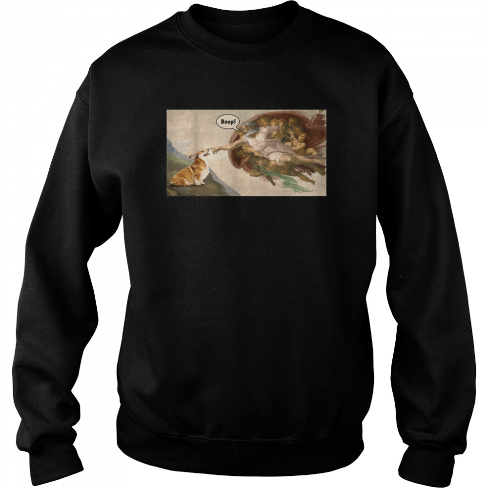 Boop The Snoot of Welsh Corgi Korgi Dog Meme Shirt Unisex Sweatshirt