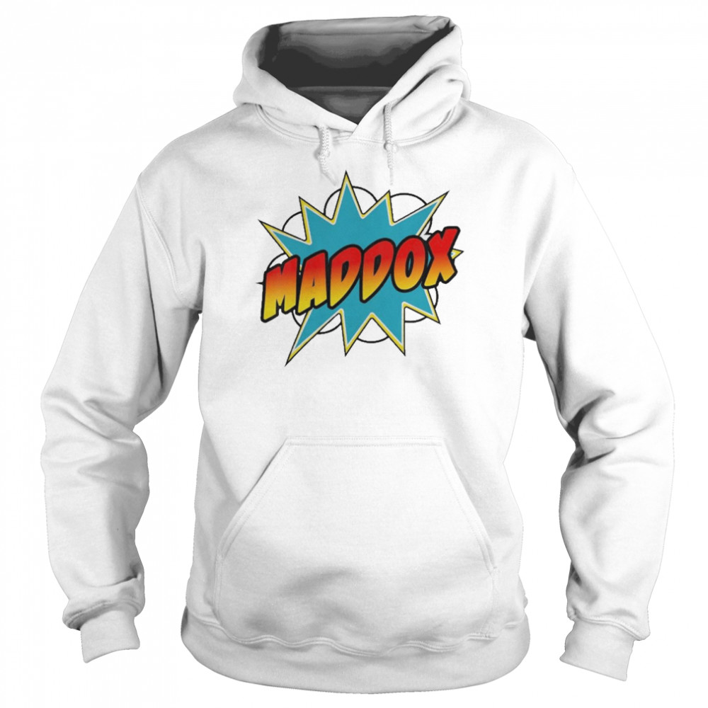 Boys Maddox Name Comic Book Superhero Shirt Unisex Hoodie