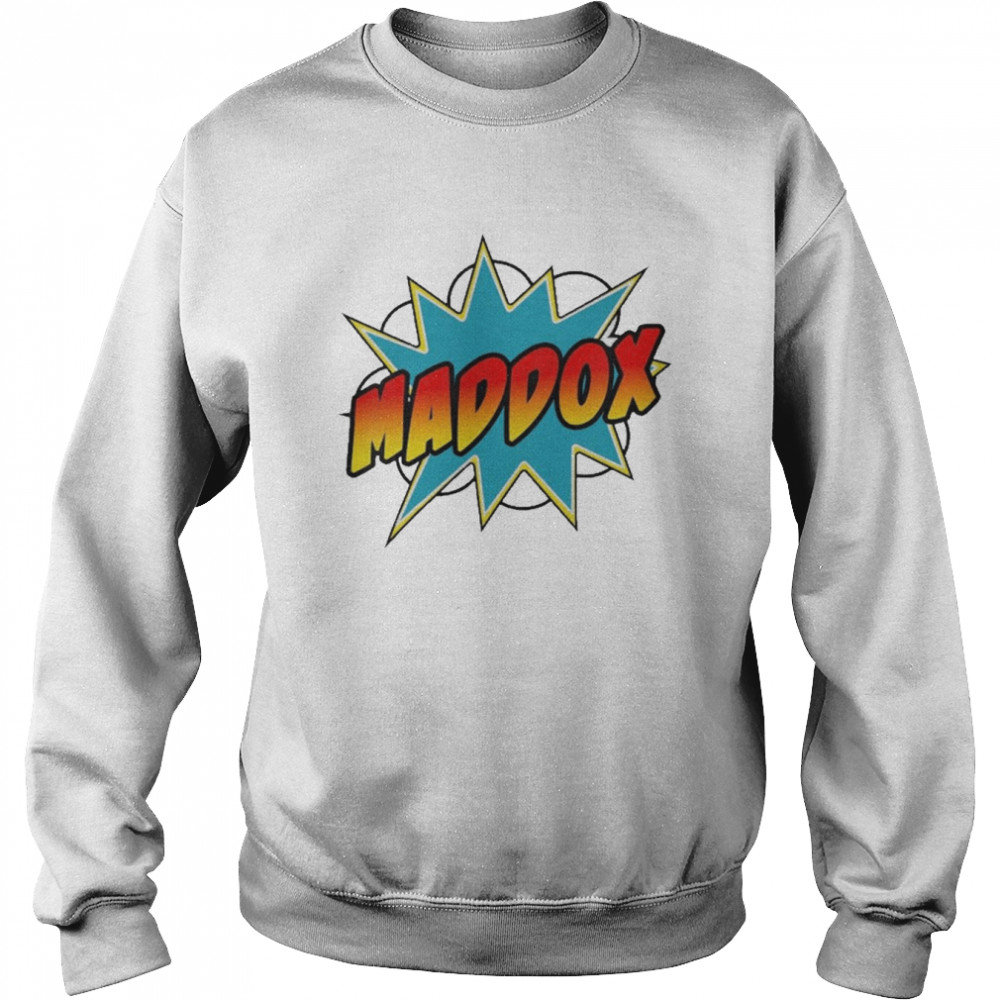 Boys Maddox Name Comic Book Superhero Shirt Unisex Sweatshirt