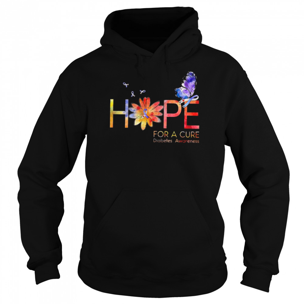 Butterfly hope for a cure diabetes awareness 2022  Unisex Hoodie