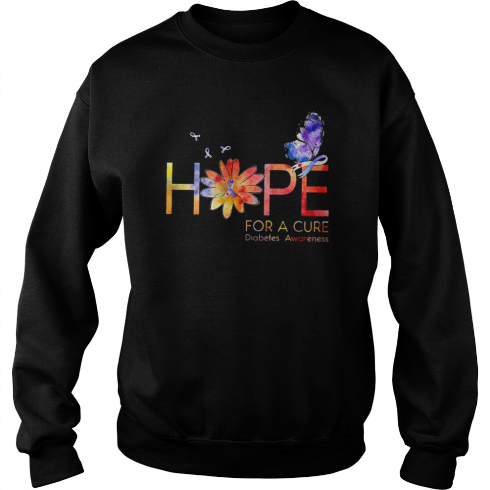 Butterfly hope for a cure diabetes awareness 2022  Unisex Sweatshirt