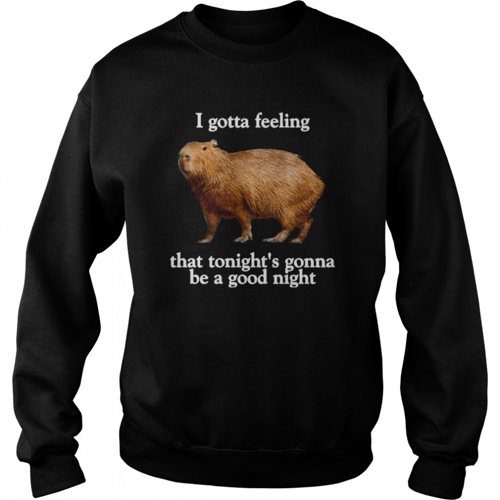 Capybara I Gotta Feeling That Tonight’s Gonna Be A Good Night Shirt Unisex Sweatshirt