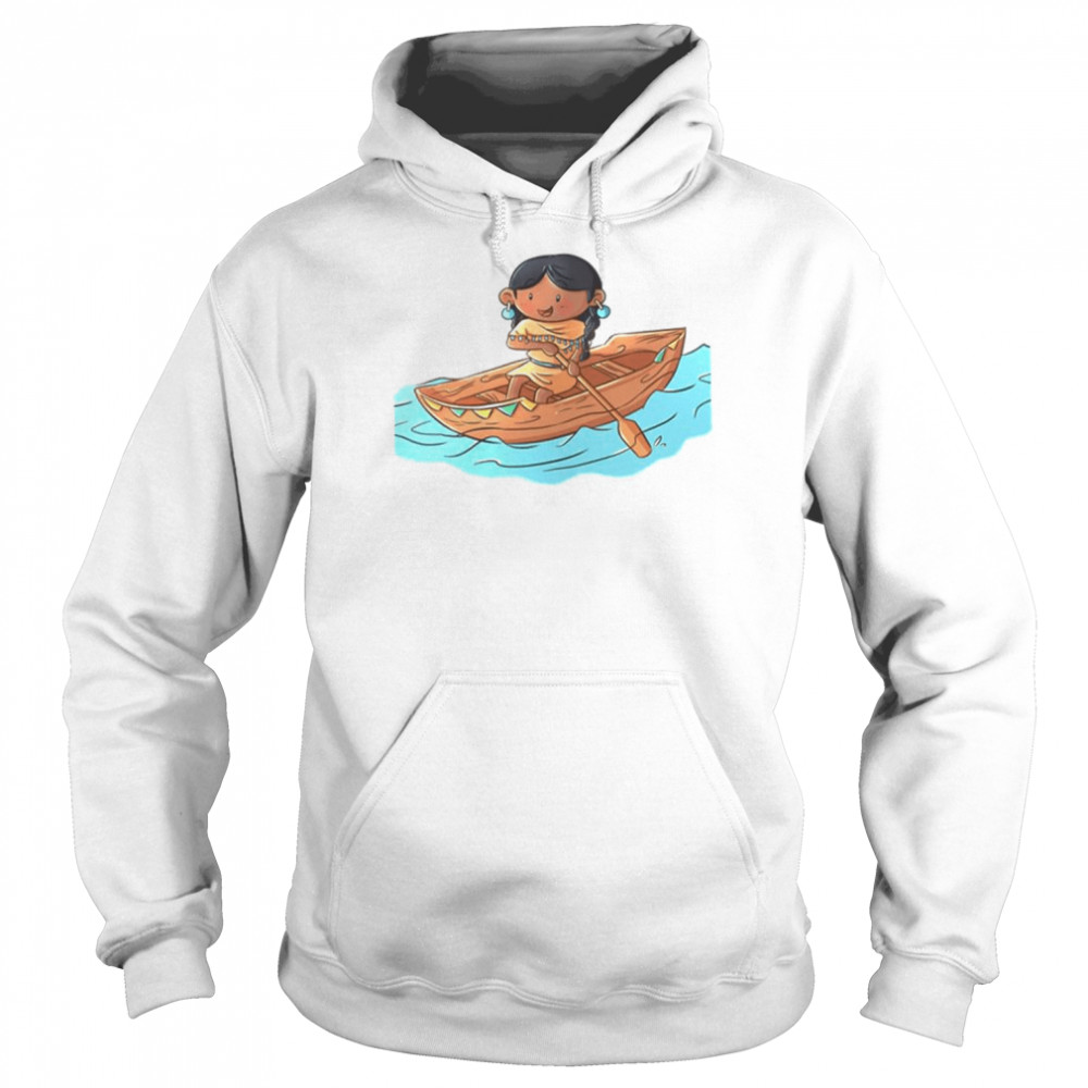 Chibi Art Pocahontas Canoe Pugahontas  Unisex Hoodie