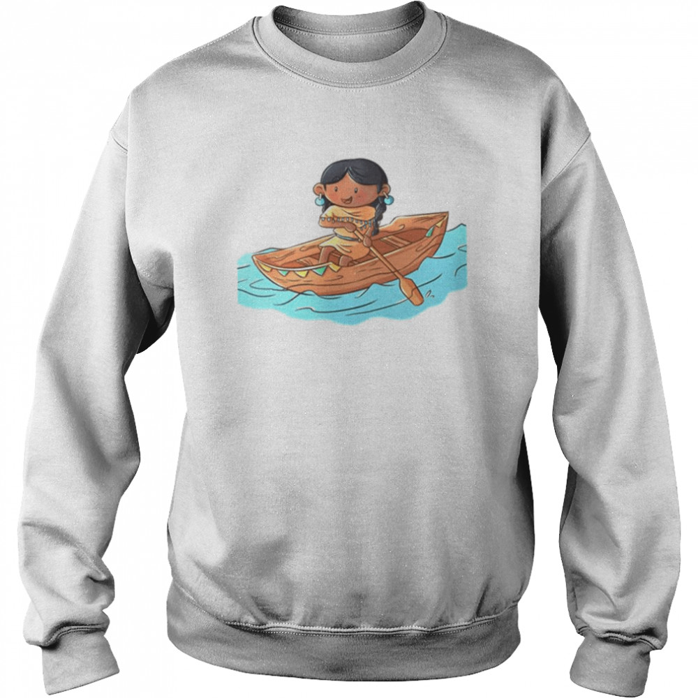 Chibi Art Pocahontas Canoe Pugahontas  Unisex Sweatshirt