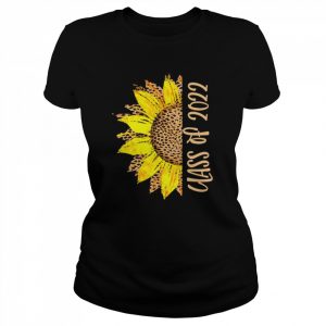 Class Of 2022 Senior Leopard Print Cheetah Half Sunflower Shirt Classic Women's T-shirt