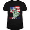 Dinosaur 4th of july American Flag Red White Rawr Tee Shirt Classic Men's T-shirt