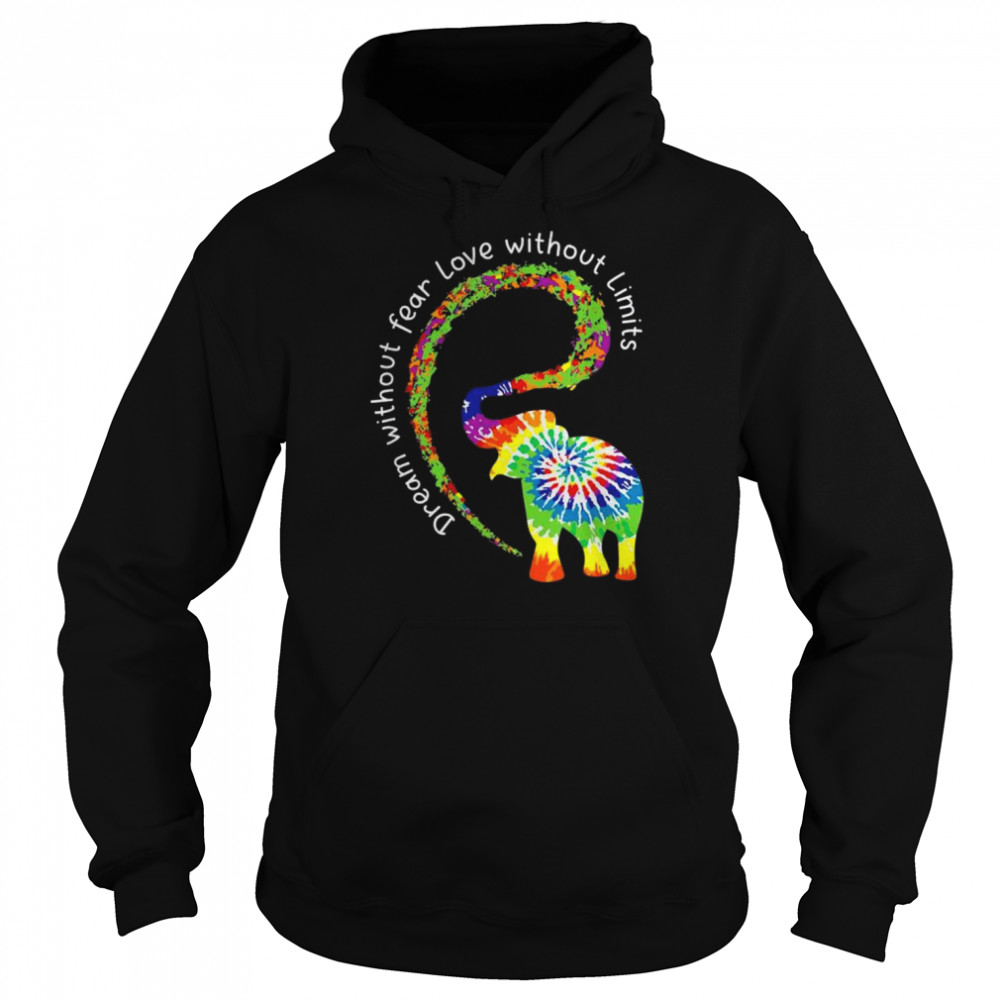 Dream without fear love elephant lgbt pride tie-dye  Unisex Hoodie