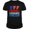 Fireball Fireworks Freedom 4th July American Flag Shirt Classic Men's T-shirt