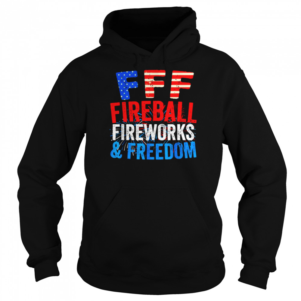 Fireball Fireworks Freedom 4th July American Flag Shirt Unisex Hoodie