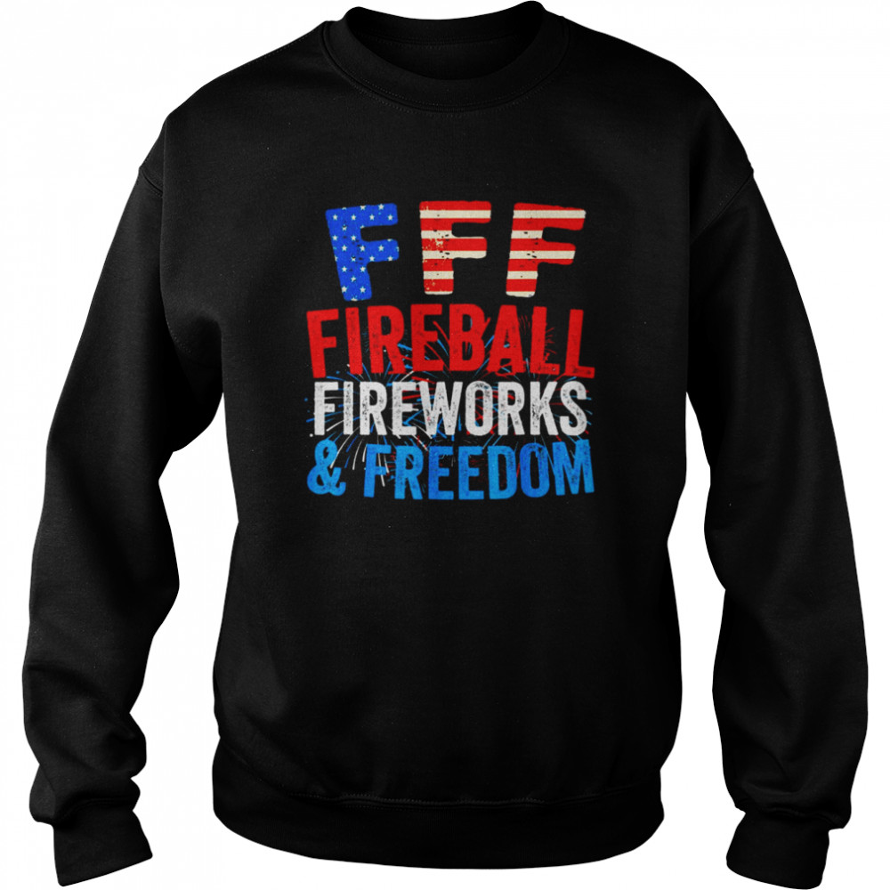 Fireball Fireworks Freedom 4th July American Flag Shirt Unisex Sweatshirt