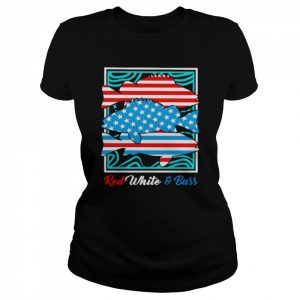 Fishing 4th of July red white and bass  Classic Women's T-shirt