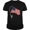 Fishing American flag fisherman patriotic day 4th of july  Classic Men's T-shirt