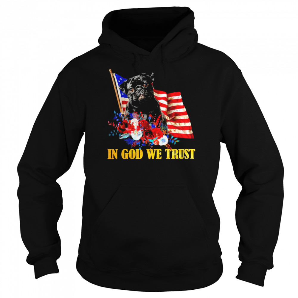 Flower Flag We Trust BLACK Labrador Pup Shirt Unisex Hoodie