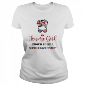 Girl Bandana Glasses American flag Trump girl proud to be a canceled unwoke patriot  Classic Women's T-shirt