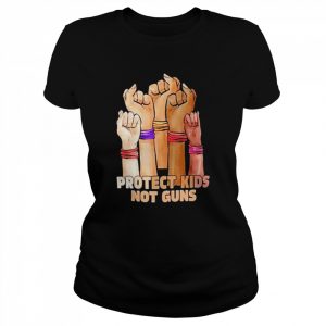 Guns control now protect kids not guns protect children not guns  Classic Women's T-shirt