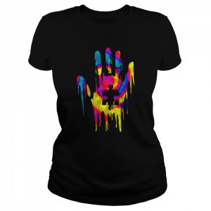 Hand Tie Dye Autism Puzzle Piece Autism Awareness Shirt Classic Women's T-shirt